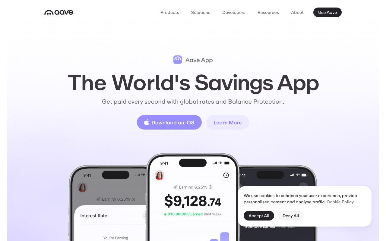 Aave interface screenshot