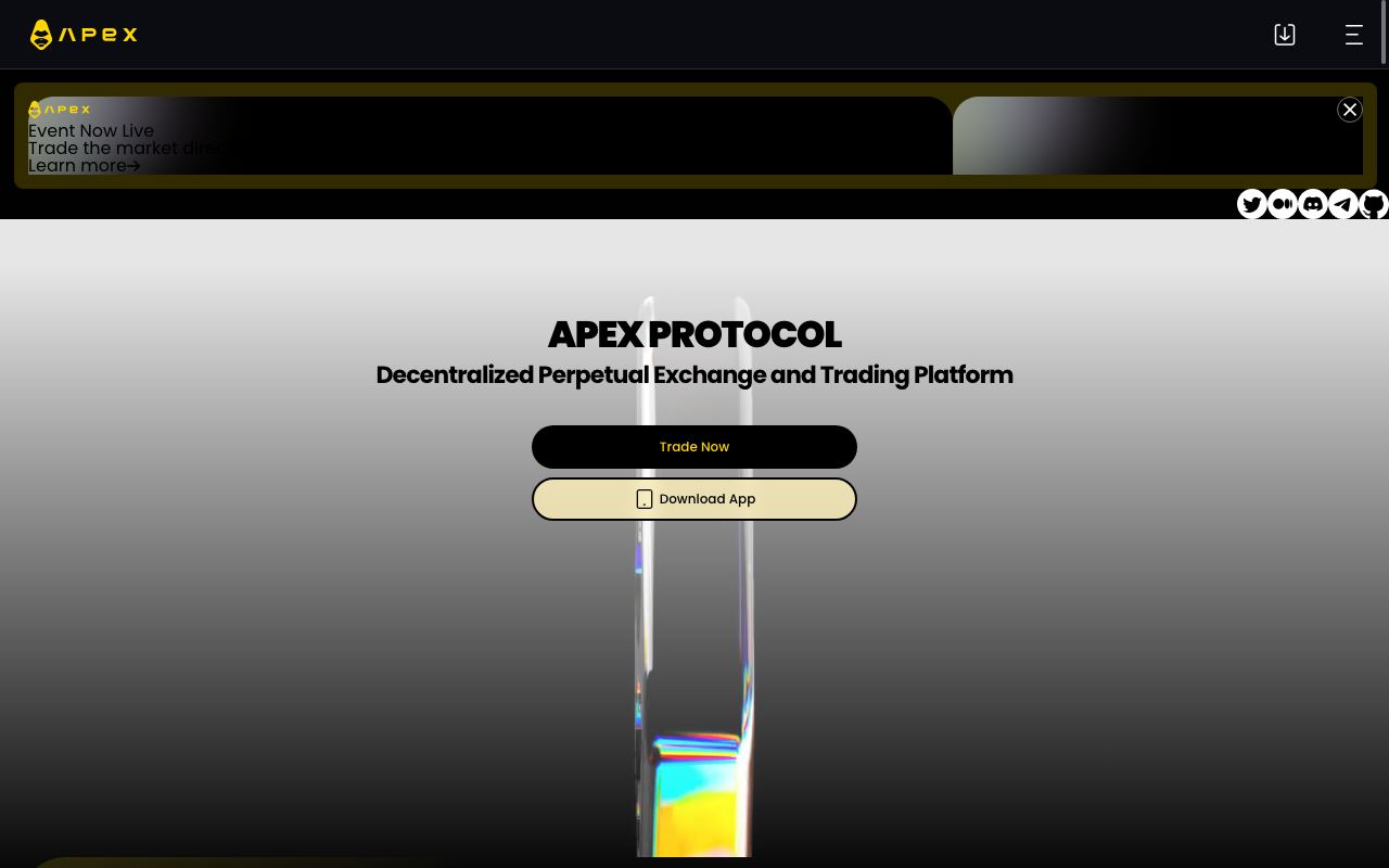Apex Exchange interface screenshot