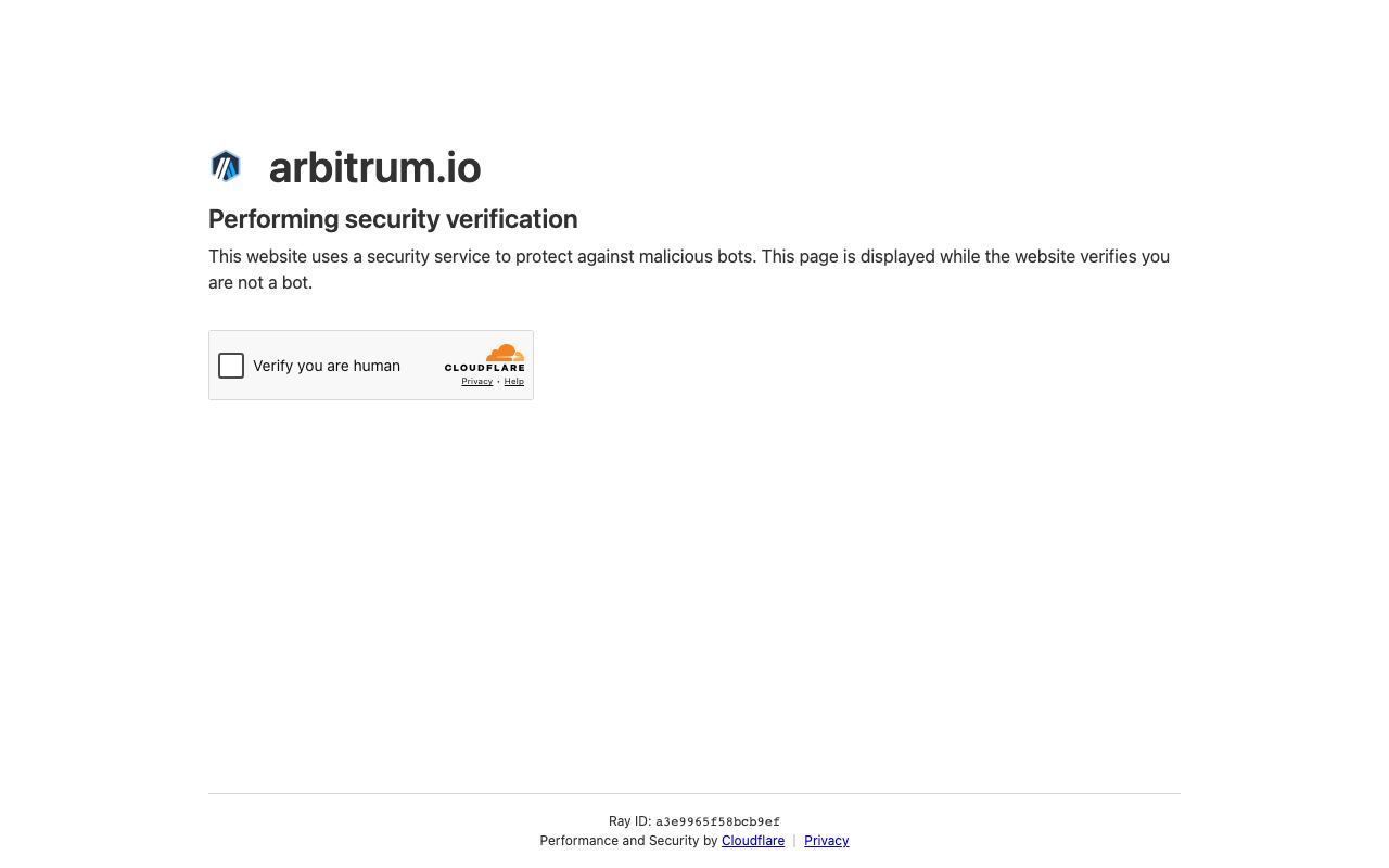 Arbitrum interface screenshot