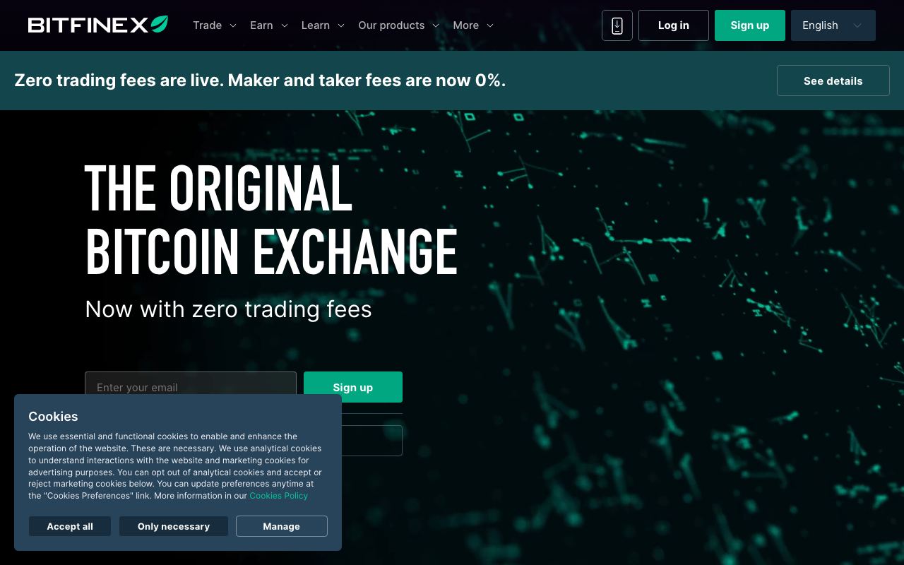 Bitfinex interface screenshot
