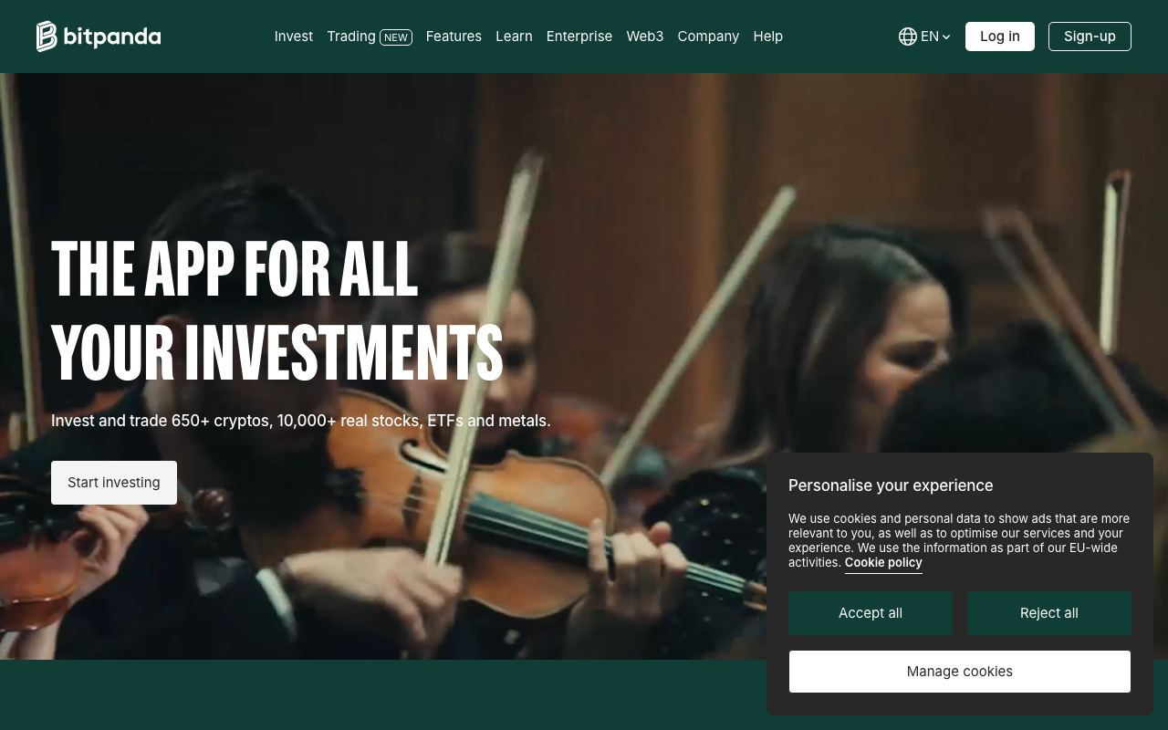 Bitpanda interface screenshot