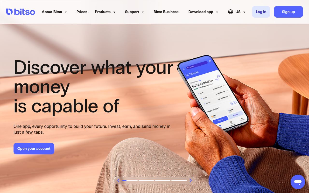 Bitso interface screenshot