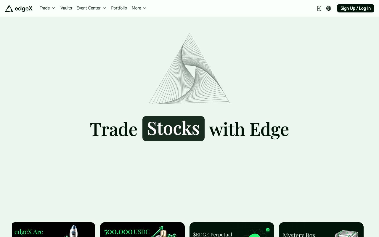 EdgeX Exchange interface screenshot