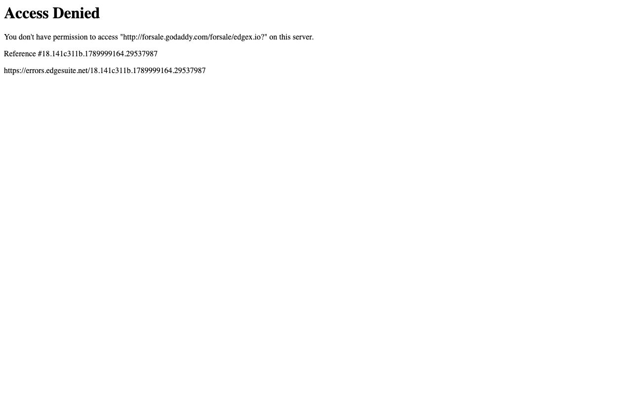 EdgeX interface screenshot