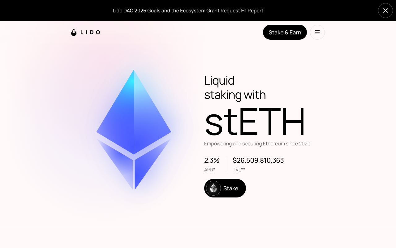 Lido Finance interface screenshot
