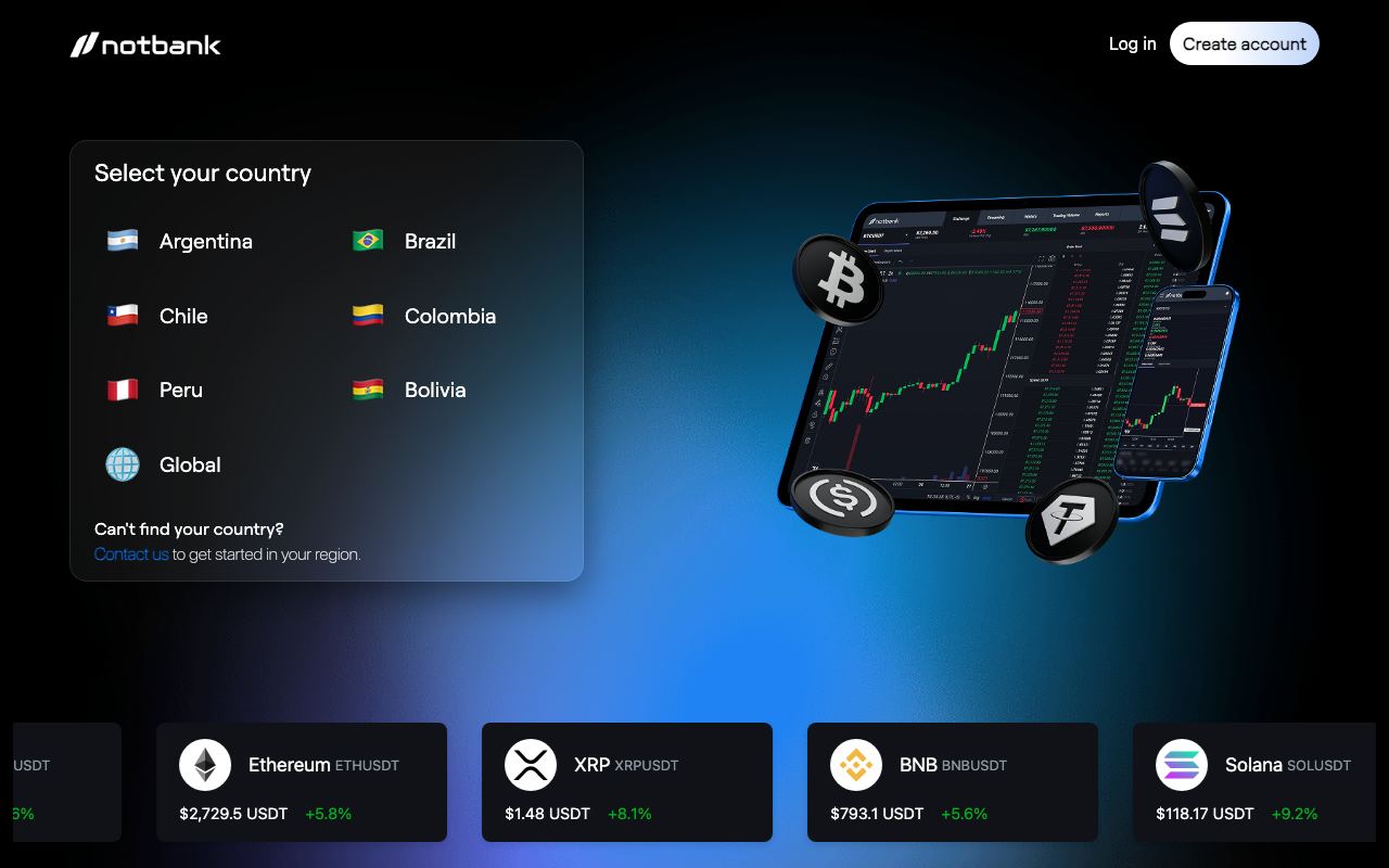 Notbank Exchange interface screenshot