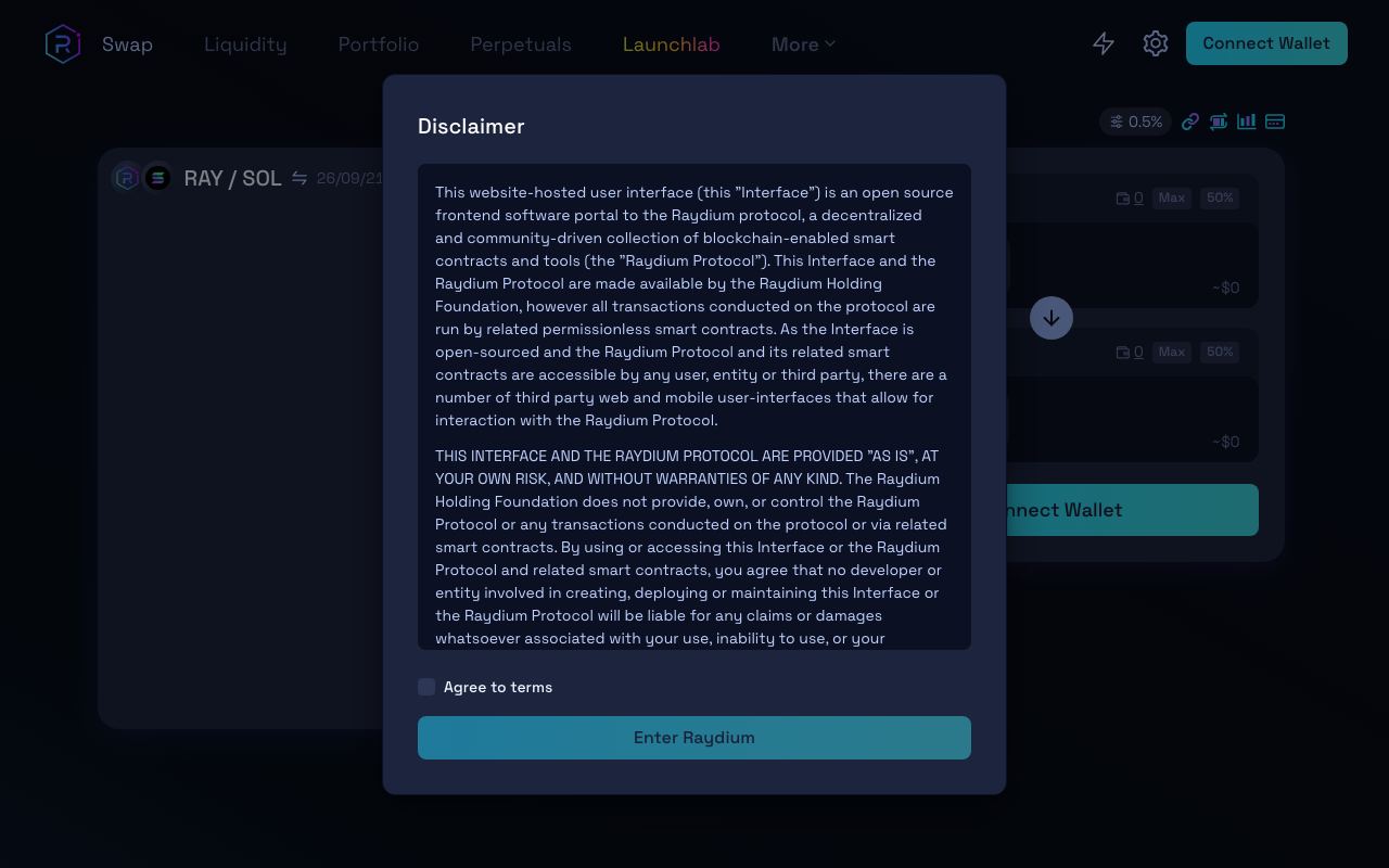 Raydium interface screenshot